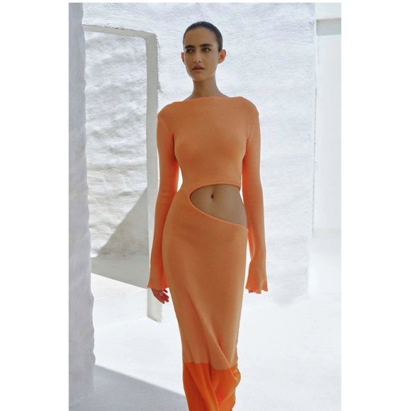 728. BAOBAB Betsey Knit Orange Maxi Dress $285 NWOT Large - Picture 5 of 8